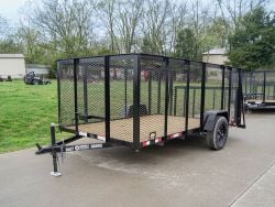 6.4x12 Dovetail Utility Trailer with 4ft Mesh Sides 3,500lb Axle