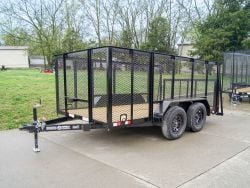 6.4x12 Dovetail Utility Trailer with 4ft Mesh Sides (2) 3,500lb Axles
