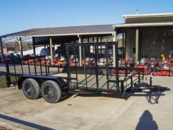 7' X 14' Tandem Axle Dovetail Utility Trailer with Side Gate Side Angle