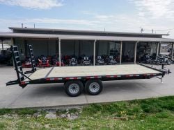 8.5x20 I-Beam Deckover Trailer (2) 7K Axles Stand-Up Ramps