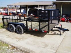 7x14 Powder Coated Dovetail Utility Trailer Stacked Baskets (2) 3,500lb Axles