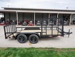6.4x14 Dovetail Utility Trailer Tandem (2) 3,500lb Axles with Side Gate