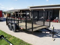 6.4x14 Dovetail Utility Trailer Stacked Baskets (2) 3500lb Axles 