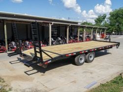 8.5x20 Deckover I-Beam Trailer (2) 5,200lb Axles Stand-Up Ramps