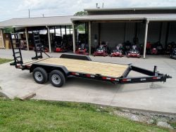 7x16 IBeam Equipment Trailer (2) 5200lb Axles with Stand-Up Ramps