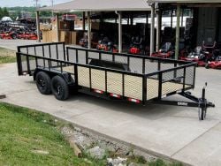 6.4x18 Dovetail Utility Trailer with 2ft Mesh Sides (2) 3500lb Axles