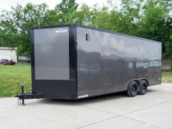 8.5x20 Charcoal Enclosed Trailer with Blackout Package (2) 5200lb Axles