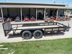 6.4x16 Dovetail Utility Trailer with Side Baskets (2) 3500lb Axles