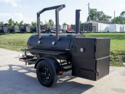 250 Gallon Pull-Behind BBQ Smoker Single Door with Counterweight 3500lb Axle