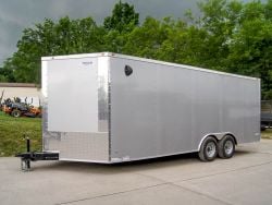 8.5x20 Silver Enclosed Trailer V-Nose (2) 5,200lb Axles