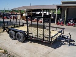 7x14 Straight Deck Utility Trailer with Side Gate (2) 3500lb Axles