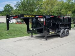 7x12x4 Gooseneck Hydraulic Dump Trailer with (2) 6,000 lb. Axles powder coated 