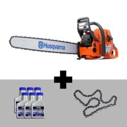 Husqvarna 390XP Chainsaw 28" Bar Commercial Grade w/ 6-Pack Oil & Extra Chain