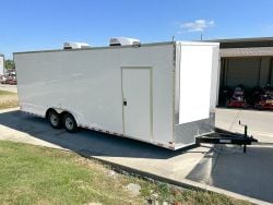 8.5x24 V-Nose Tandem Enclosed Trailer with Elect Pkg A/C and Cabinets