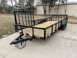 7x20 Utility Trailer with Side Gate and 18" Mesh (2) 3,500lb Axles