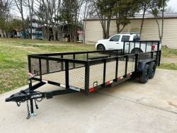 6.4'x20' with 2' Mesh Dovetail Utility Trailer (2) 3500lb Axles