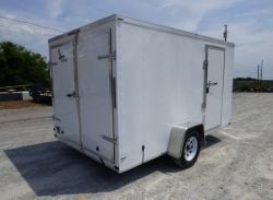 Enclosed Trailer 7'x12' 3500 lb Axle V-Nose W/ Barn Doors Storage