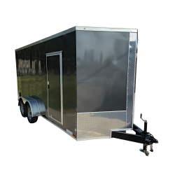 7x16 Charcoal V-Nose Enclosed Storage Trailer (2) 3,500lb Axles