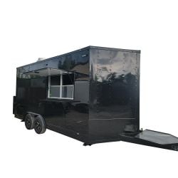 8.5' X 17' Custom Concession Trailer Black Food Event Catering 