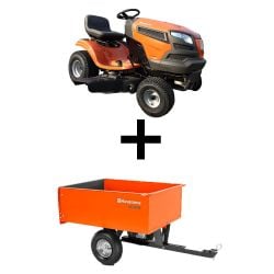 Husqvarna YTH18542 Lawn Tractor 18.5 HP Dump Cart Package