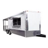 Concession Trailer 8.5'x20' White - Food Event Catering BBQ Smoker