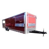 Concession Trailer 8.5'x30' Red - Smoker BBQ Event Catering