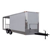 Concession Trailer 8.5'x18' White - BBQ Smoker Catering Food