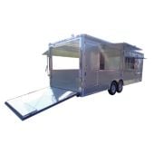 Concession Trailer 8.5' x 26' Silver - BBQ Smoker Food Catering