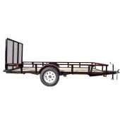 Utility Trailer 5' x 12' w/ Tall Spring Assist A-Frame Gate & Spare Tire Holder