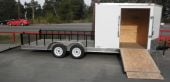 Enclosed Utility Hybrid Trailer 7'x20' - Lawn Mower Equipment Hauler Storage