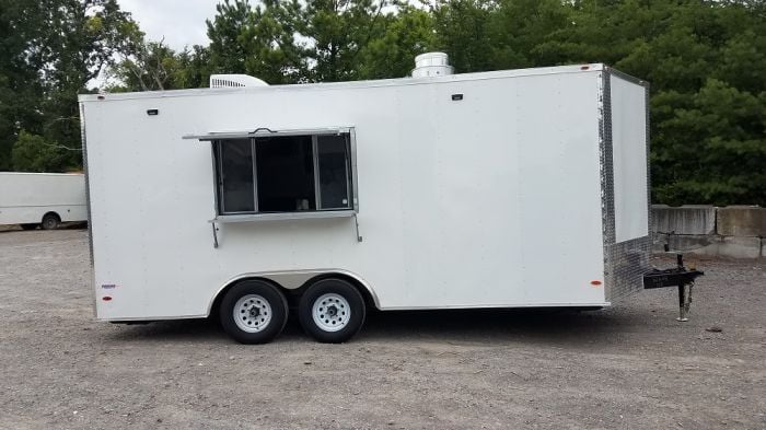 8.5' x 18' White Concession Food Trailer Event Catering