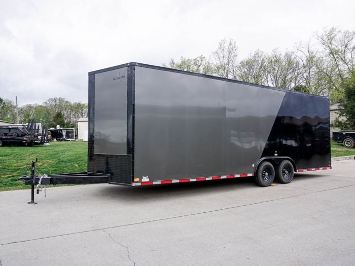 Enclosed Car Hauler Trailer 8.5'x24′ Tapered V-Nose Black Ramp High Country  Aluminum