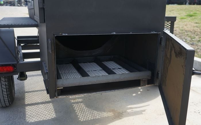 Smoker Trailer Pull Behind Wood 59x 29 Charcoal Pit Wood Cage BBQ Cooker