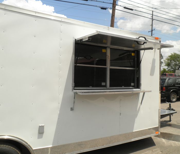   20 CONCESSION BBQ ENCLOSED SMOKER FOOD TRAILER WHITE IN COLOR  