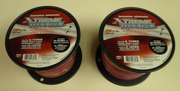 New two 3lb spools of titanium .095 in. trimmer line  