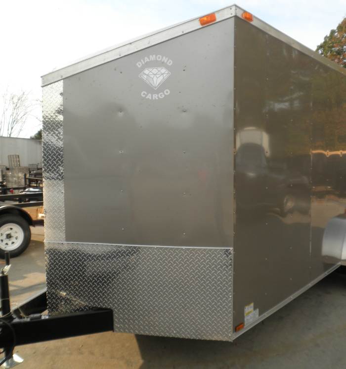 New 7x16 Enclosed Cargo Trailer Hauler Motorcycle Tandem V Nose  